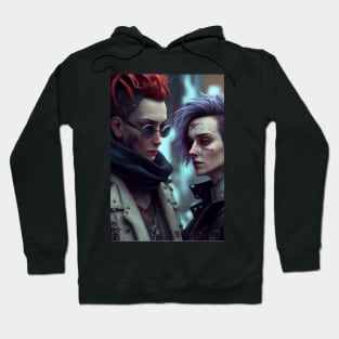 Cyberpunk Lesbian Lovers Hoodie